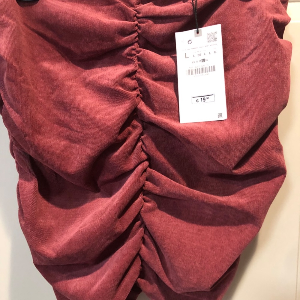 NWT ZARA RUCHED SKIRT SZ L - Picture 7 of 8